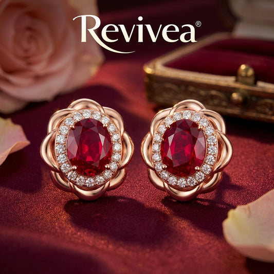 Revivea® Celestia Bloom Ruby Earrings
